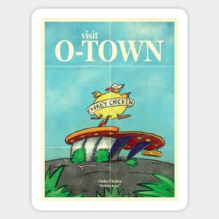 O-Town's Chokey Chicken Travel Poster Sticker